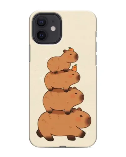 Чехол для iPhone 12 mini с картинкой «Башня из капибар»