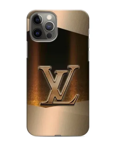 Чехол для iPhone 12 Pro Max с картинкой «LV — золотое сияние»