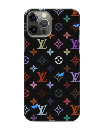 Чехол для iPhone 12 Pro Max с картинкой «Цветная монограмма LV»