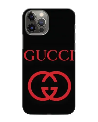 Чохол для iPhone 12 Pro Max з картинкою «Gucci — червоний логотип»