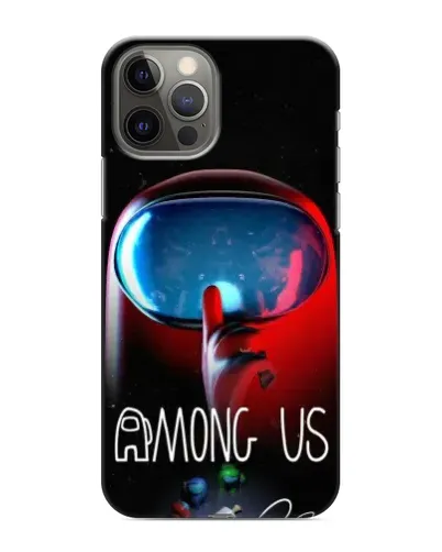 Чохол для iPhone 12 Pro Max з картинкою «Червоний імпостер — макро»