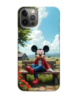 Чехол для iPhone 12 Pro Max с картинкой «Микки на скамейке»