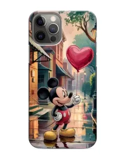 Чехол для iPhone 12 Pro Max с картинкой «Микки и шарик-сердце»