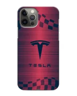 Чехол для iPhone 12 Pro Max с картинкой «Тесла красный карбон»