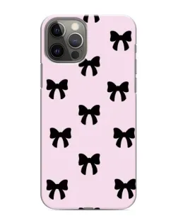 Чехол для iPhone 12 Pro Max с картинкой «Черные банты Coquette»