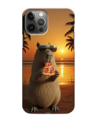 Чехол для iPhone 12 Pro Max с картинкой «Капибара с пиццей»