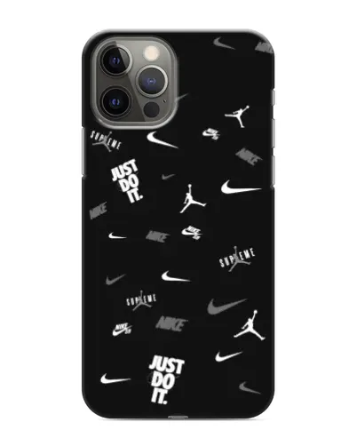 Чохол для iPhone 12 Pro з картинкою «Nike Black Pattern»