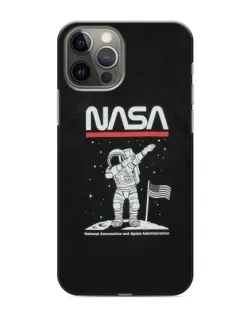 Чохол для iPhone 12 Pro з картинкою «NASA — крокуємо по Місяцю»