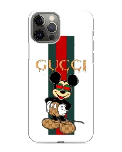 Чохол для iPhone 12 Pro з картинкою «Міккі Маус Gucci — смуги»