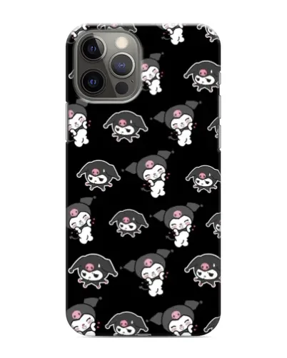 Чехол для iPhone 12 Pro с картинкой «Черный паттерн Kuromi»