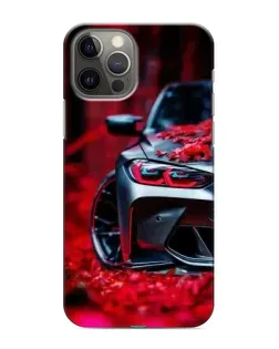 Чохол для iPhone 12 Pro з картинкою «Спортивна BMW та квіти»