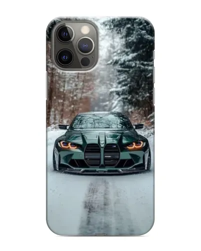 Чохол для iPhone 12 Pro з картинкою «BMW у зимовому лісі»