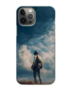 Чохол для iPhone 12 Pro з картинкою «Герой PUBG на скелі»