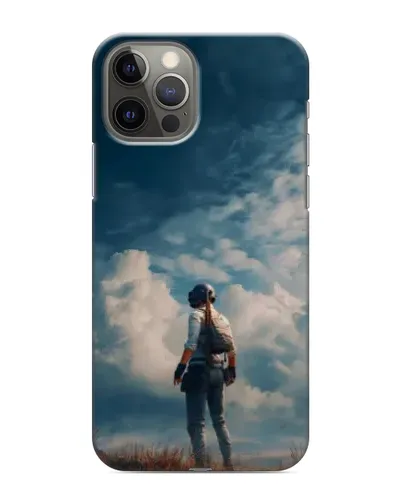 Чохол для iPhone 12 Pro з картинкою «Герой PUBG на скелі»
