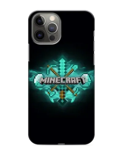 Чохол для iPhone 12 Pro з картинкою «Minecraft Diamond лого»