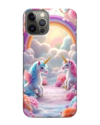 Чохол для iPhone 12 Pro з картинкою «Веселка і єдинороги»