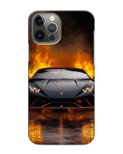 Чохол для iPhone 12 Pro з картинкою «Lamborghini у вогні»
