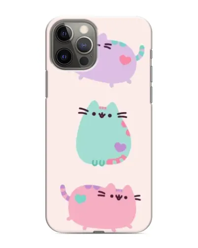 Чохол для iPhone 12 Pro з картинкою «Pusheen тріо»