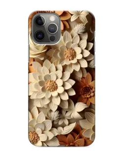 Чохол для iPhone 12 Pro з картинкою «Бежевий флористичний декор»