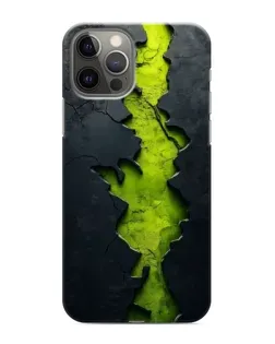 Чехол для iPhone 12 Pro с картинкой «Салатовый разлом скалы»