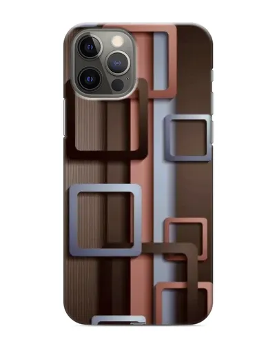 Чехол для iPhone 12 Pro с картинкой «Коричневые объемные квадраты»