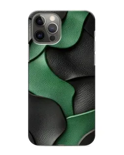 Чехол для iPhone 12 Pro с картинкой «Зеленые кожаные волны»