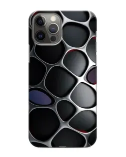 Чехол для iPhone 12 Pro с картинкой «Объемная темная решетка»