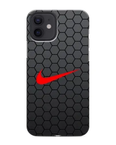 Чохол для iPhone 12 з картинкою «Nike — карбонова сітка»