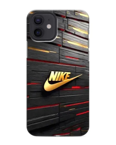 Чохол для iPhone 12 з картинкою «Золотий Nike на металі»