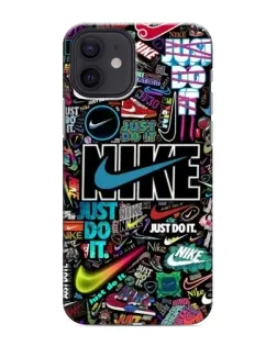Чехол для iPhone 12 с картинкой «Яркий коллаж Nike»