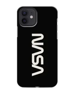 Чохол для iPhone 12 з картинкою «NASA — вертикальний логотип»