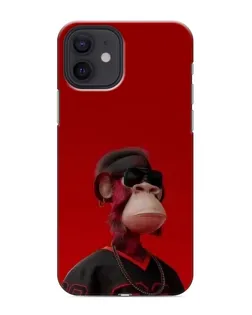 Чохол для iPhone 12 з картинкою «Bored Ape в червоному»