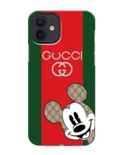 Чохол для iPhone 12 з картинкою «Gucci — смуги та Міккі»