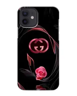 Чохол для iPhone 12 з картинкою «Gucci — неонова троянда»