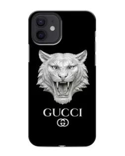 Чехол для iPhone 12 с картинкой «Gucci — серебряный лев»