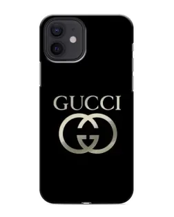 Чехол для iPhone 12 с картинкой «Gucci — золото на черном»