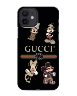 Чехол для iPhone 12 с картинкой «Gucci — герои Disney и монограмма»