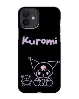 Чохол для iPhone 12 з картинкою «Kuromi — чорний мінімалізм»