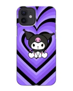 Чохол для iPhone 12 з картинкою «Kuromi та фіолетові серця»
