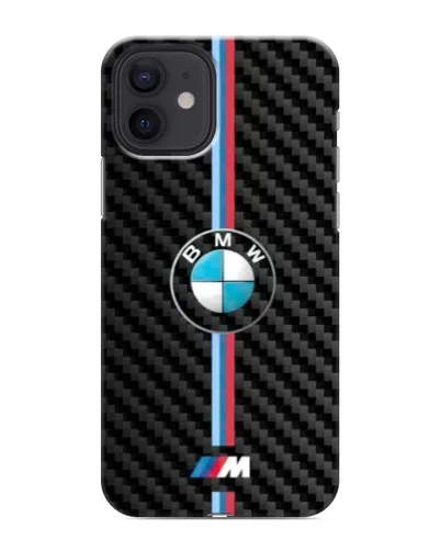 Чохол для iPhone 12 з картинкою «Емблема BMW та карбон»