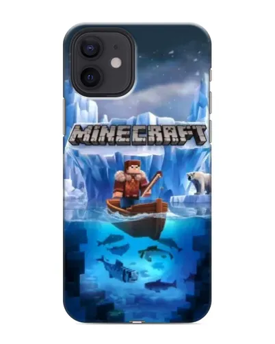Чехол для iPhone 12 с картинкой «Minecraft ледяной мир»