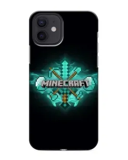 Чехол для iPhone 12 с картинкой «Minecraft Diamond лого»