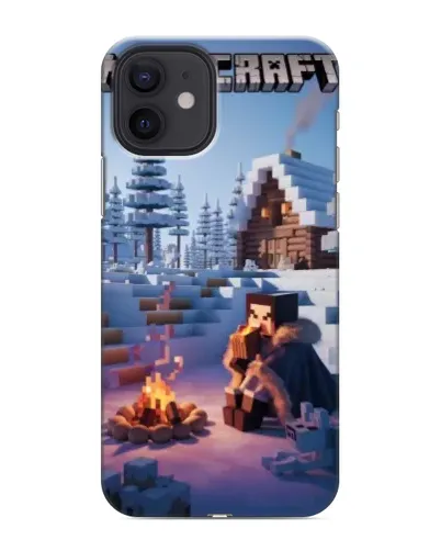 Чехол для iPhone 12 с картинкой «Зимний Minecraft»