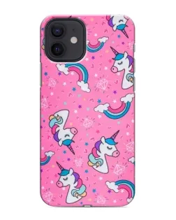 Чохол для iPhone 12 з картинкою «Unicorn паттерн рожевий»