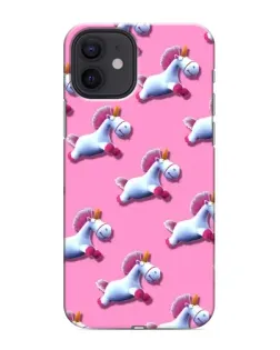 Чохол для iPhone 12 з картинкою «Єдинороги на рожевому»