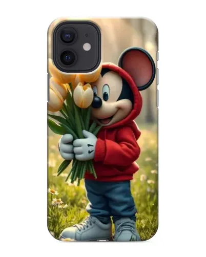 Чохол для iPhone 12 з картинкою «Міккі з тюльпанами»