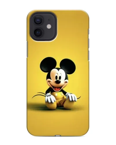 Чохол для iPhone 12 з картинкою «Міккі на жовтому»
