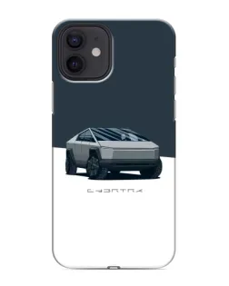 Чохол для iPhone 12 з картинкою «Сріблястий Cybertruck Tesla»