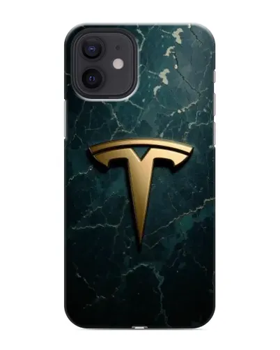 Чохол для iPhone 12 з картинкою «Мармурова Tesla Gold»