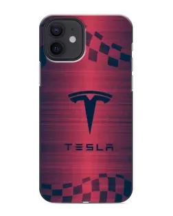 Чохол для iPhone 12 з картинкою «Тесла червоний карбон»